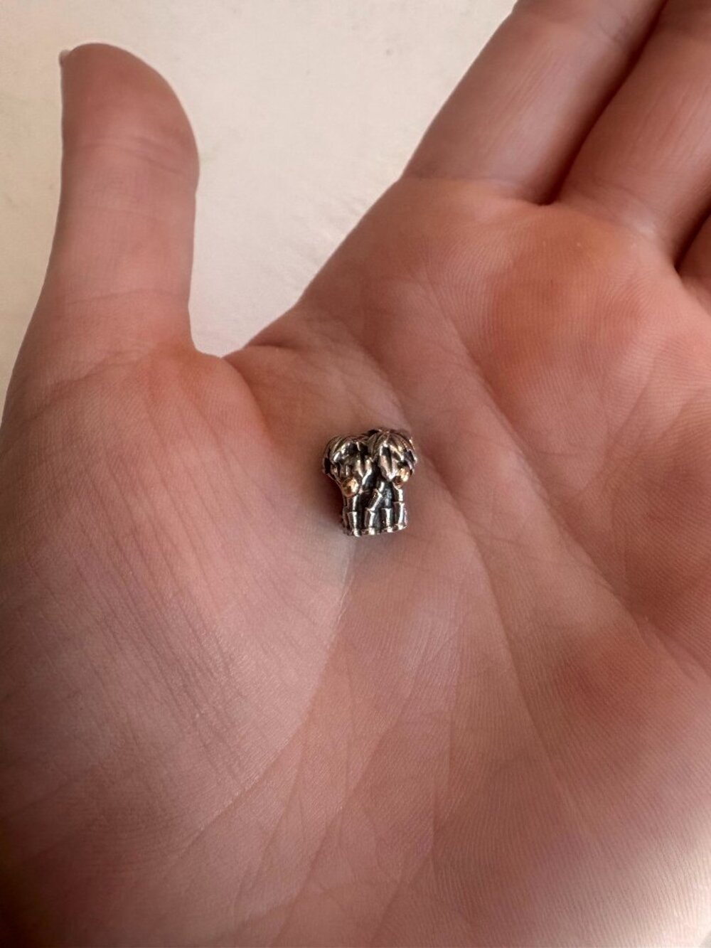 Pandora 925 ALE Two-Tone Palm Tree Charm Sterling Silver & 14K Gold